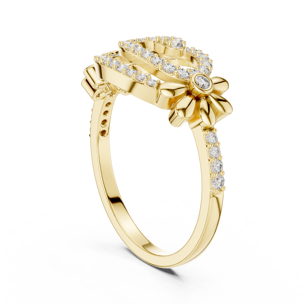Classic Floral Loop Diamond Ring