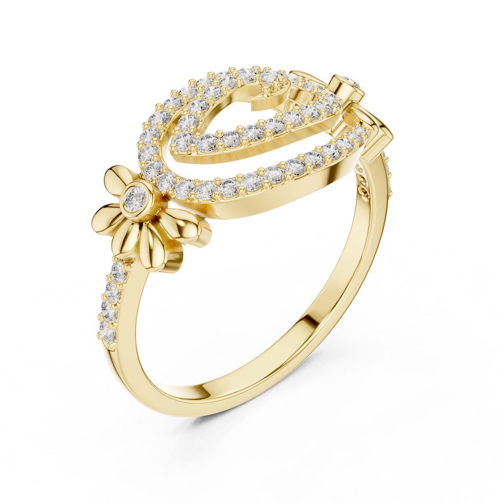 Classic Floral Loop Diamond Ring
