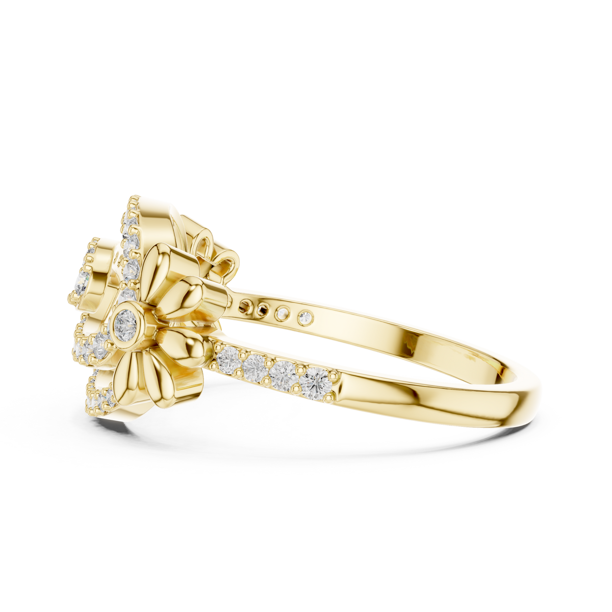 Classic Floral Loop Diamond Ring