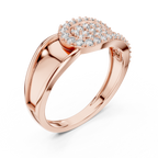 Moderner runder Diamantring – Luxus Designer Goldring