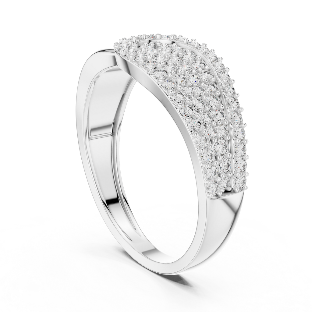 Moderner runder Diamantring – Luxus Designer Goldring