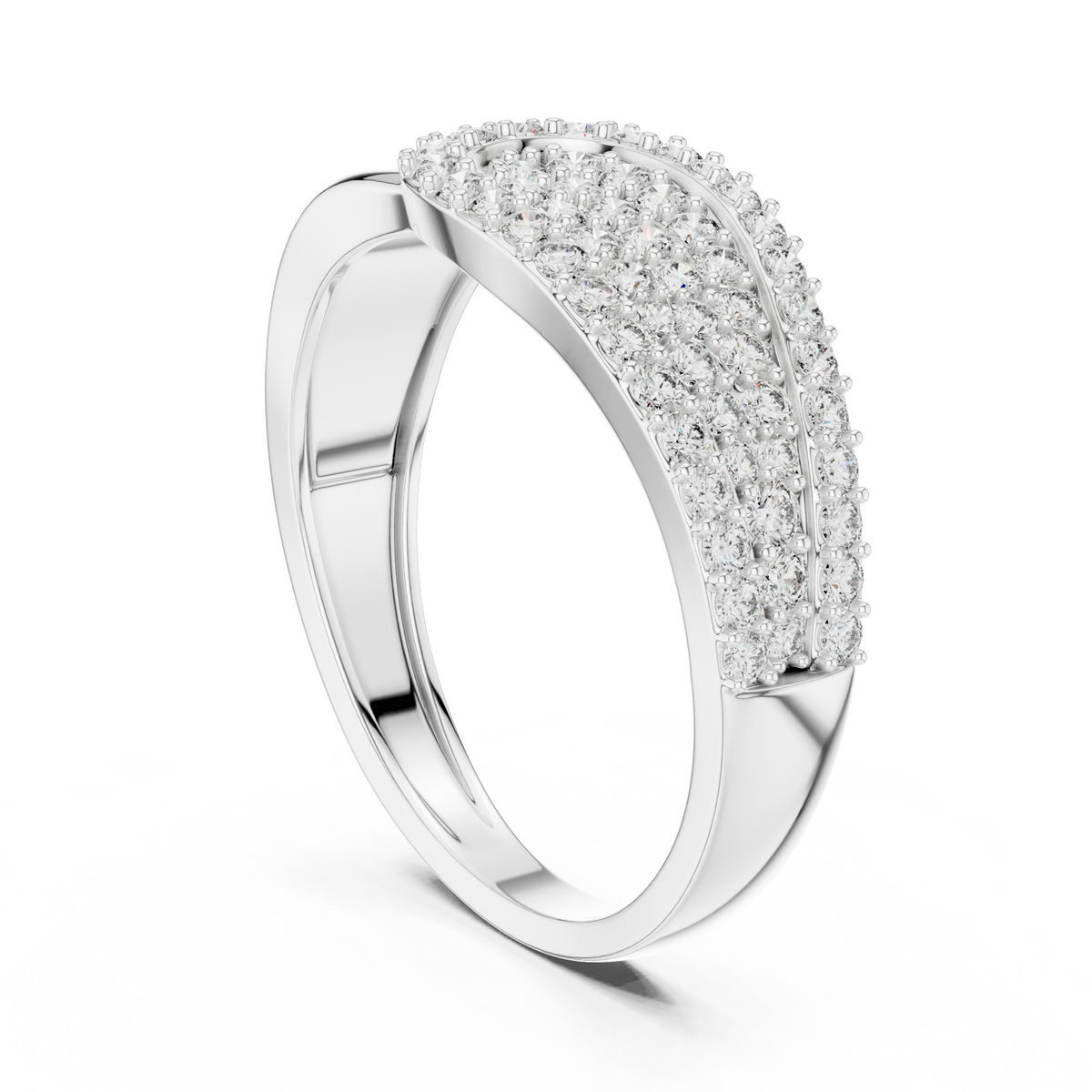 Moderner runder Diamantring – Luxus Designer Goldring
