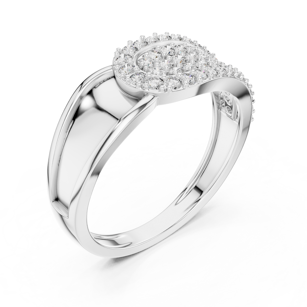 Moderner runder Diamantring – Luxus Designer Goldring