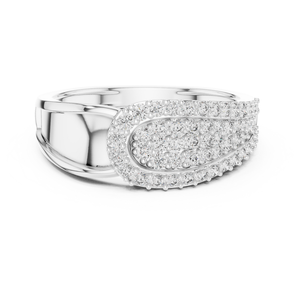 Moderner runder Diamantring – Luxus Designer Goldring