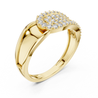 Moderner runder Diamantring – Luxus Designer Goldring