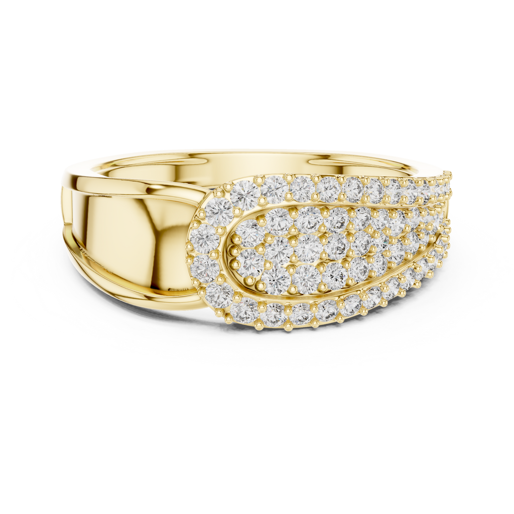 Moderner runder Diamantring – Luxus Designer Goldring