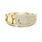 Moderner runder Diamantring – Luxus Designer Goldring