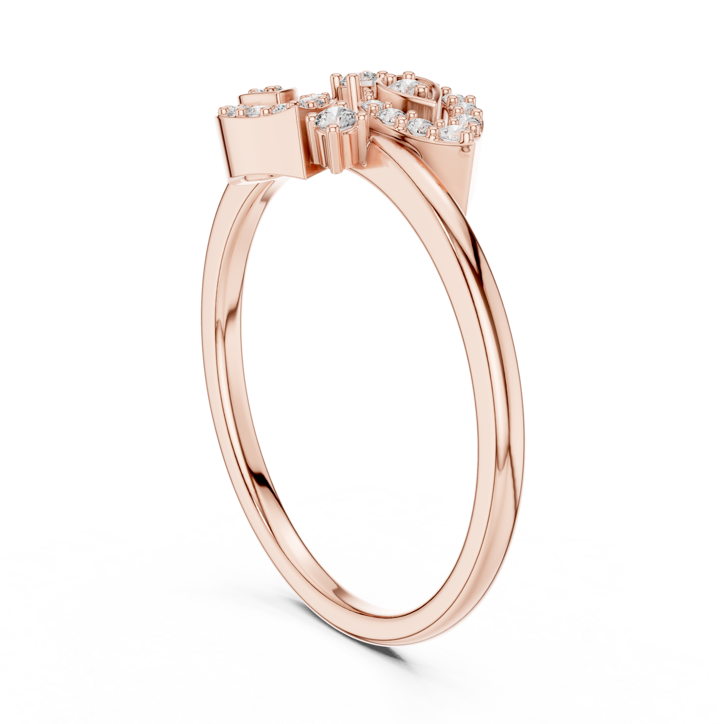 Graceful Teardrop Duo Diamond Ring