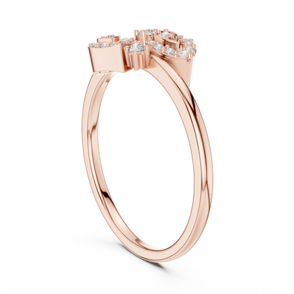 Graceful Teardrop Duo Diamond Ring