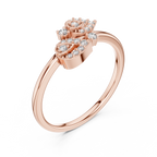 Graceful Teardrop Duo Diamond Ring