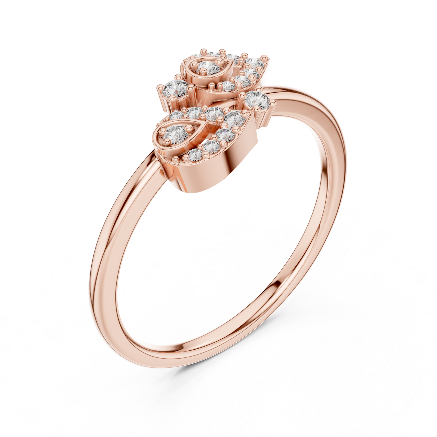 Graceful Teardrop Duo Diamond Ring