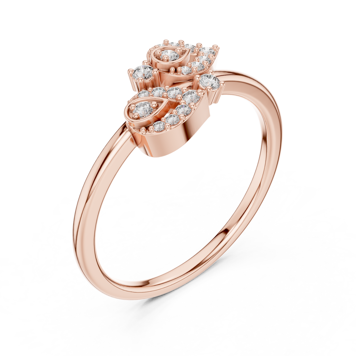 Graceful Teardrop Duo Diamond Ring