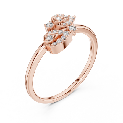 Graceful Teardrop Duo Diamond Ring