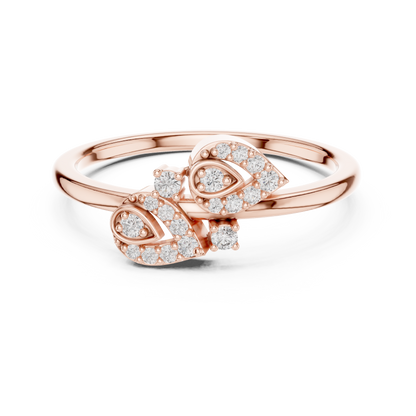 Graceful Teardrop Duo Diamond Ring