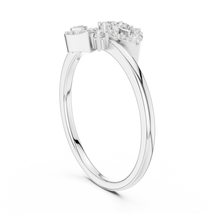 Graceful Teardrop Duo Diamond Ring