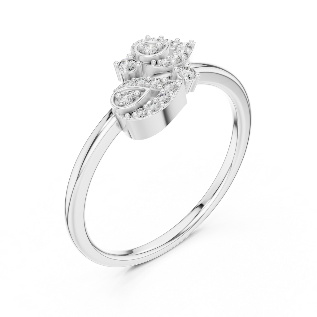 Graceful Teardrop Duo Diamond Ring