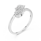 Graceful Teardrop Duo Diamond Ring