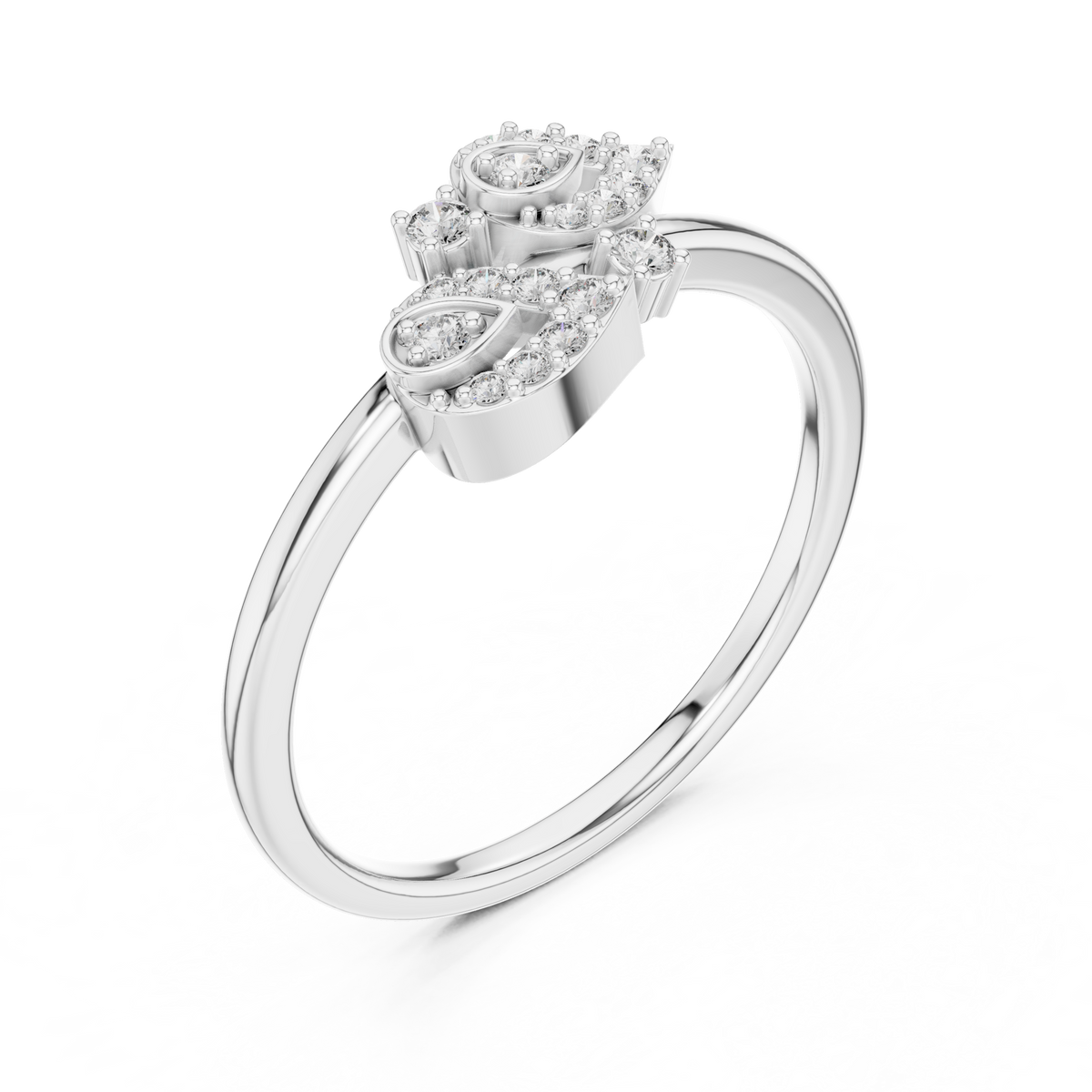 Graceful Teardrop Duo Diamond Ring