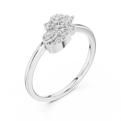 Graceful Teardrop Duo Diamond Ring