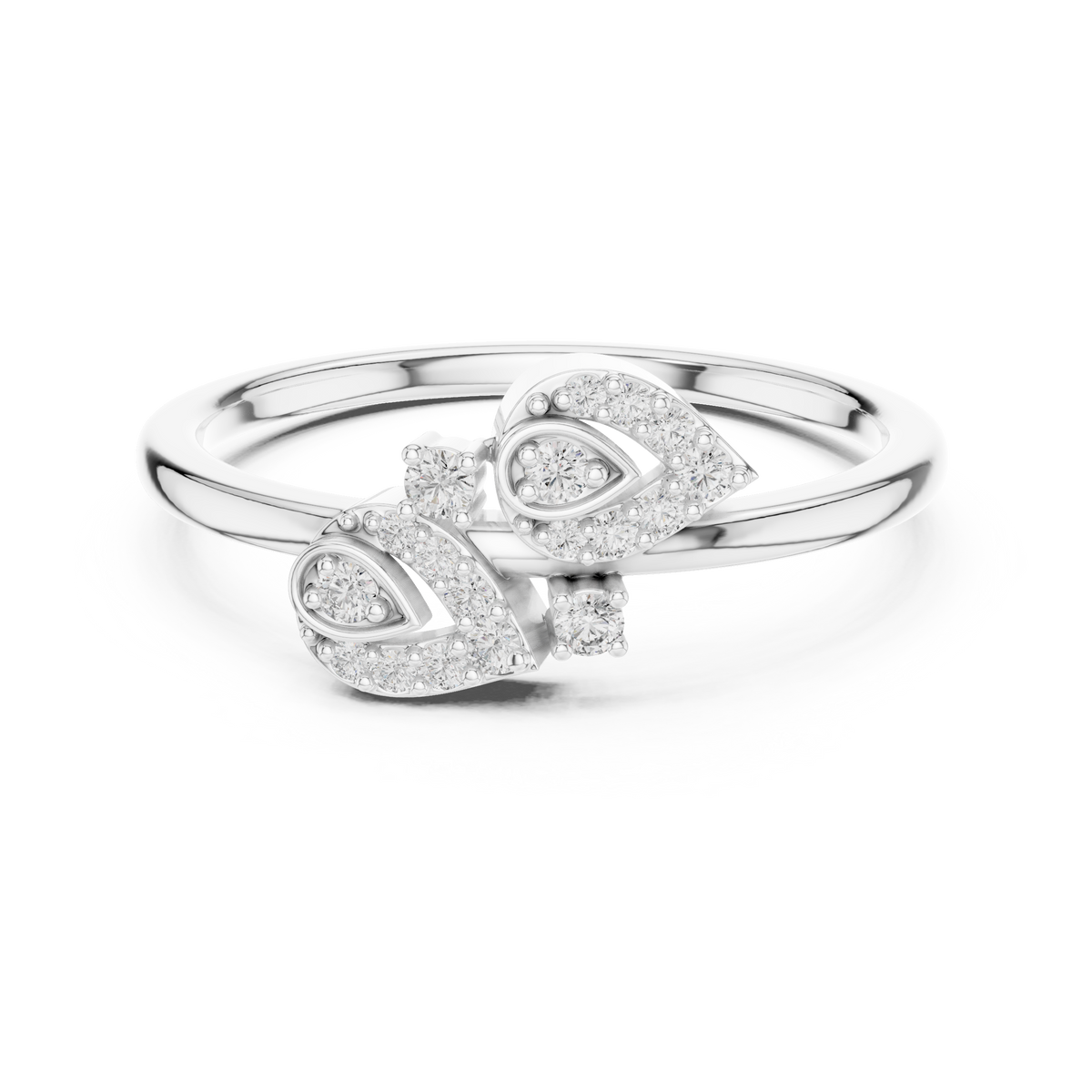 Graceful Teardrop Duo Diamond Ring