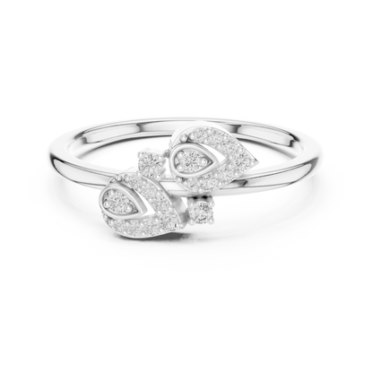 Graceful Teardrop Duo Diamond Ring