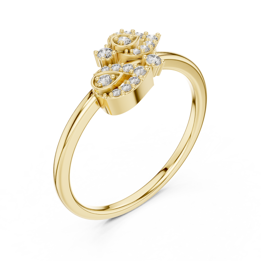 Graceful Teardrop Duo Diamond Ring
