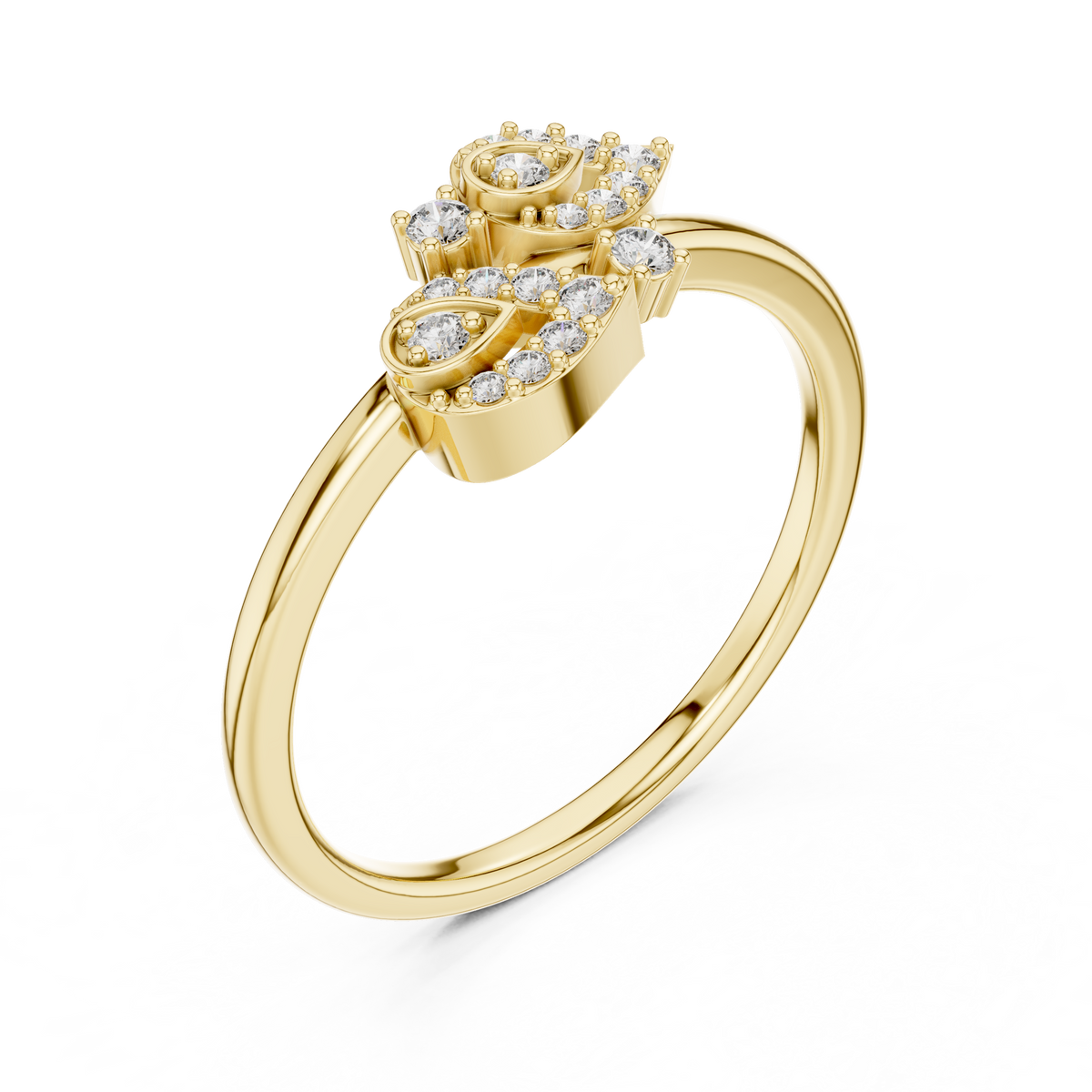 Graceful Teardrop Duo Diamond Ring