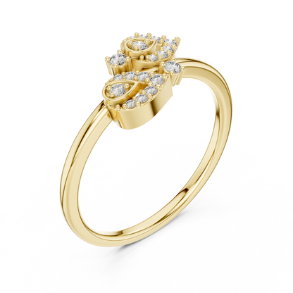 Graceful Teardrop Duo Diamond Ring