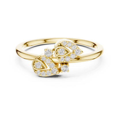 Graceful Teardrop Duo Diamond Ring