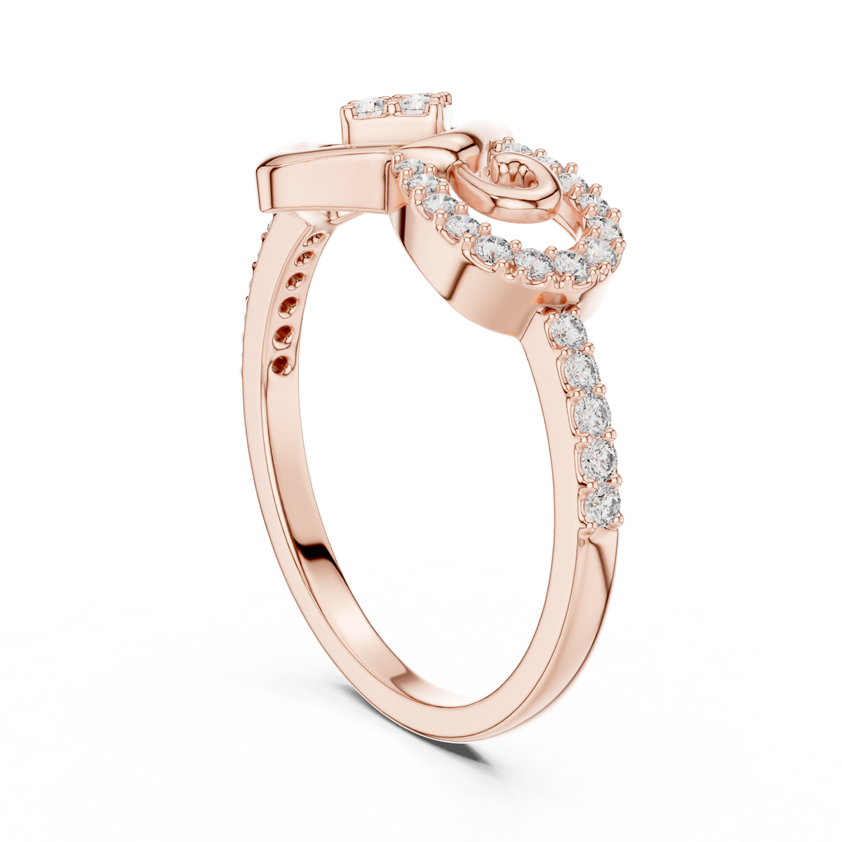 Graceful Loop Diamond Gold Ring