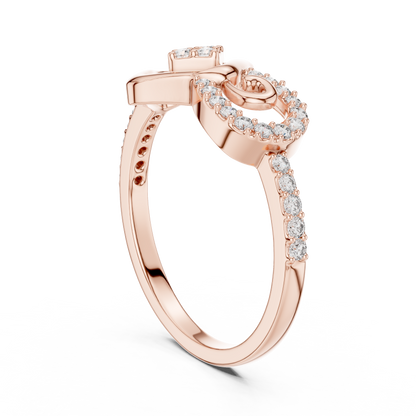 Graceful Loop Diamond Gold Ring