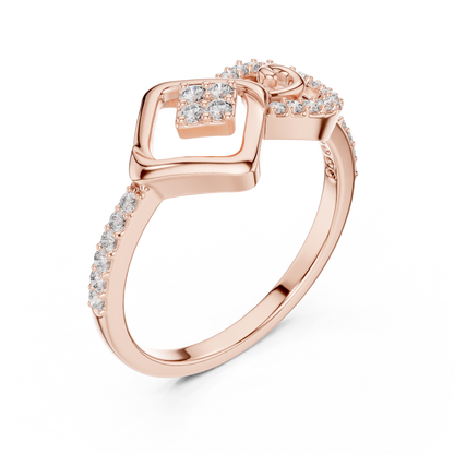 Graceful Loop Diamond Gold Ring