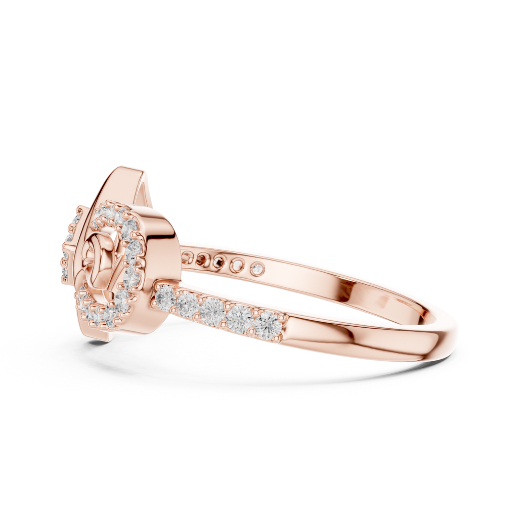 Graceful Loop Diamond Gold Ring