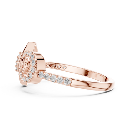 Graceful Loop Diamond Gold Ring