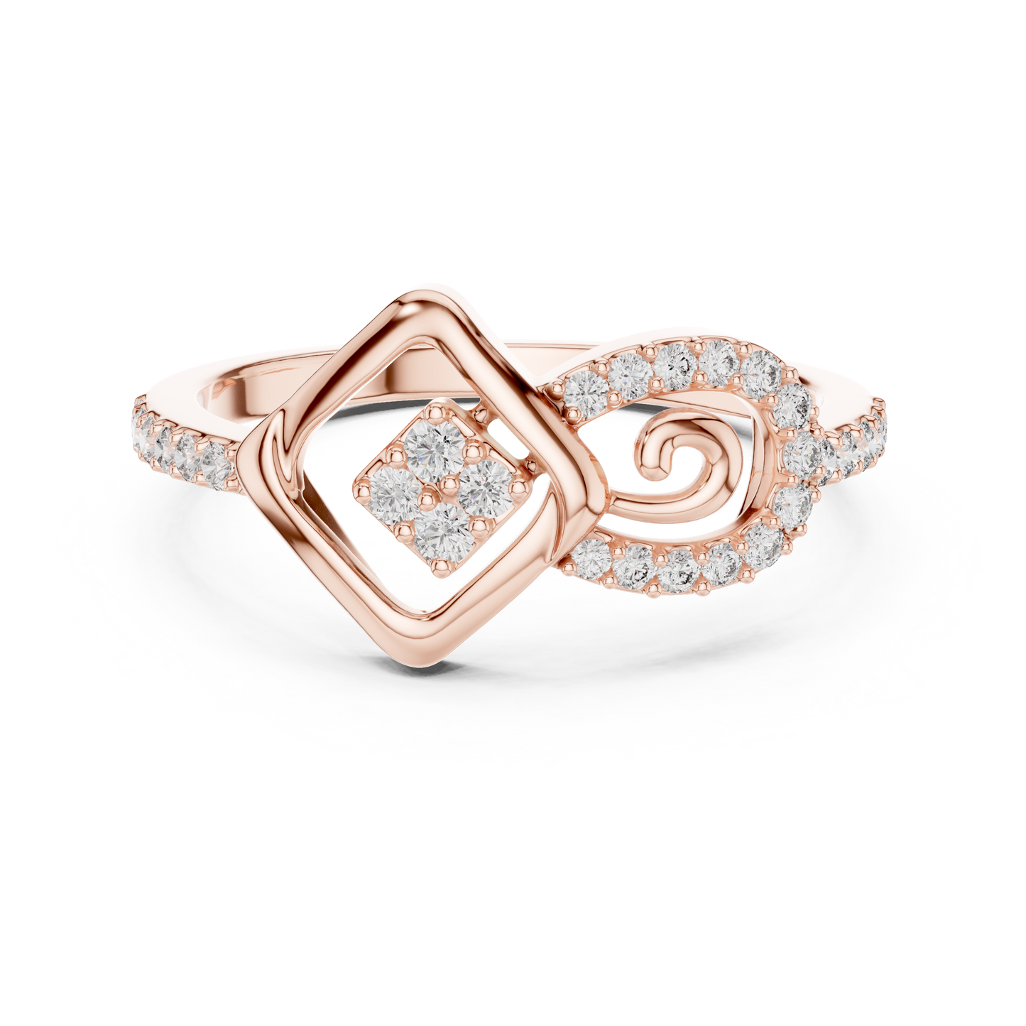 Graceful Loop Diamond Gold Ring