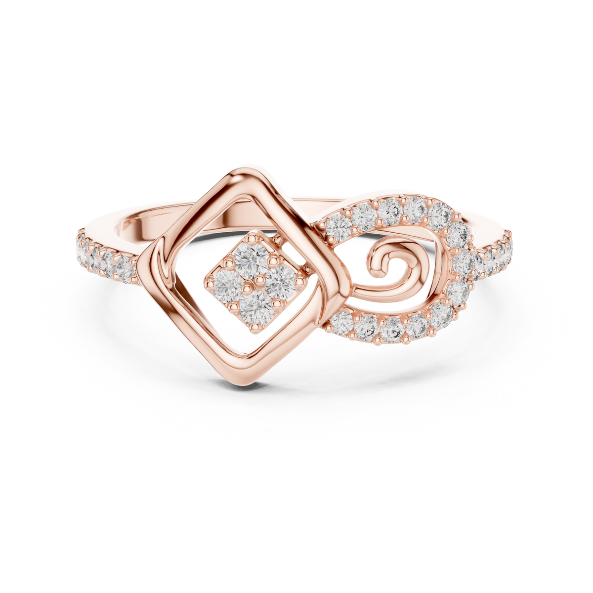 Graceful Loop Diamond Gold Ring