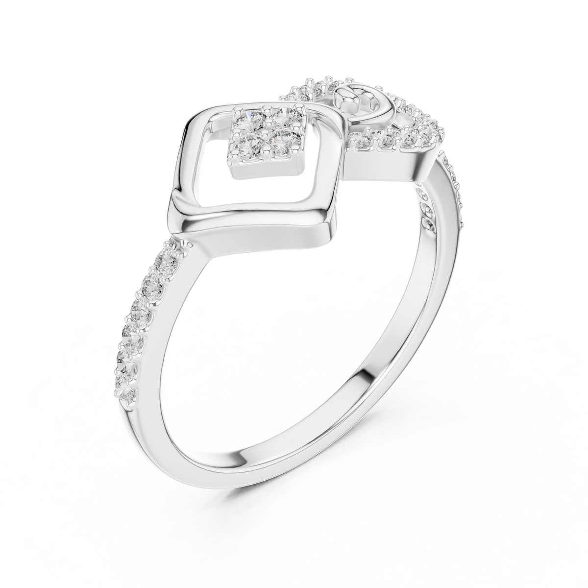 Graceful Loop Diamond Gold Ring