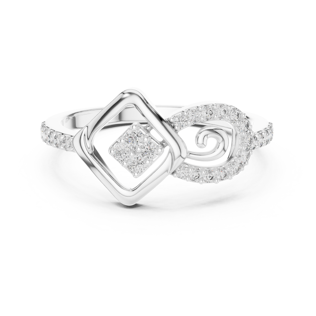 Graceful Loop Diamond Gold Ring