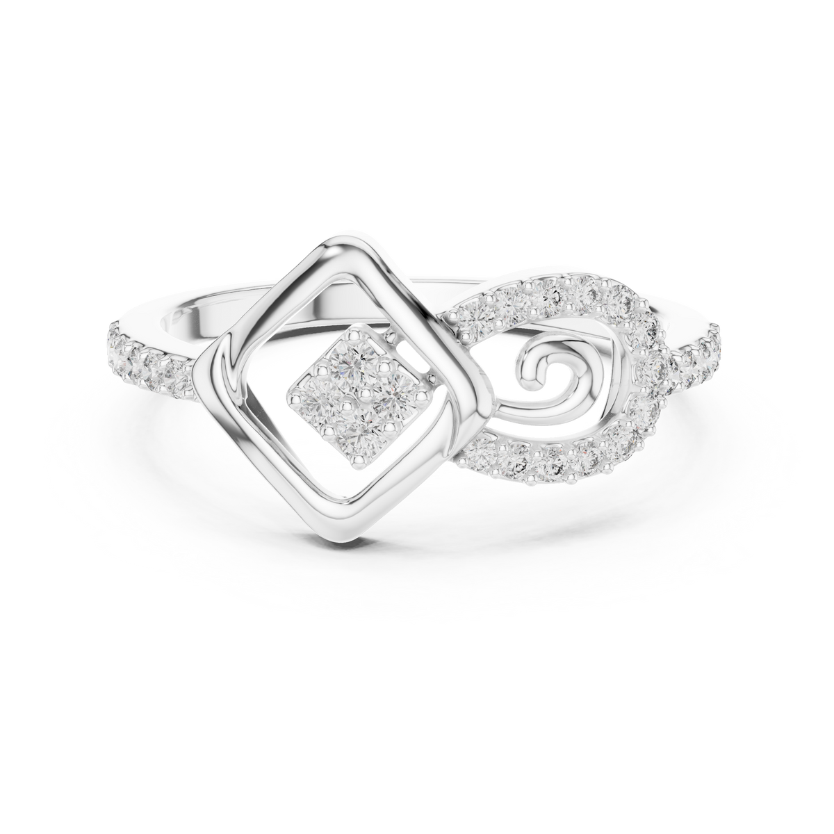 Graceful Loop Diamond Gold Ring