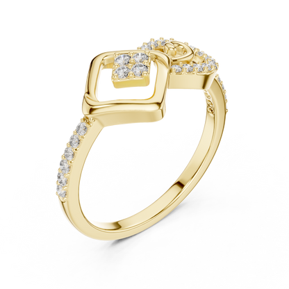 Graceful Loop Diamond Gold Ring