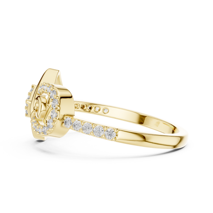 Graceful Loop Diamond Gold Ring