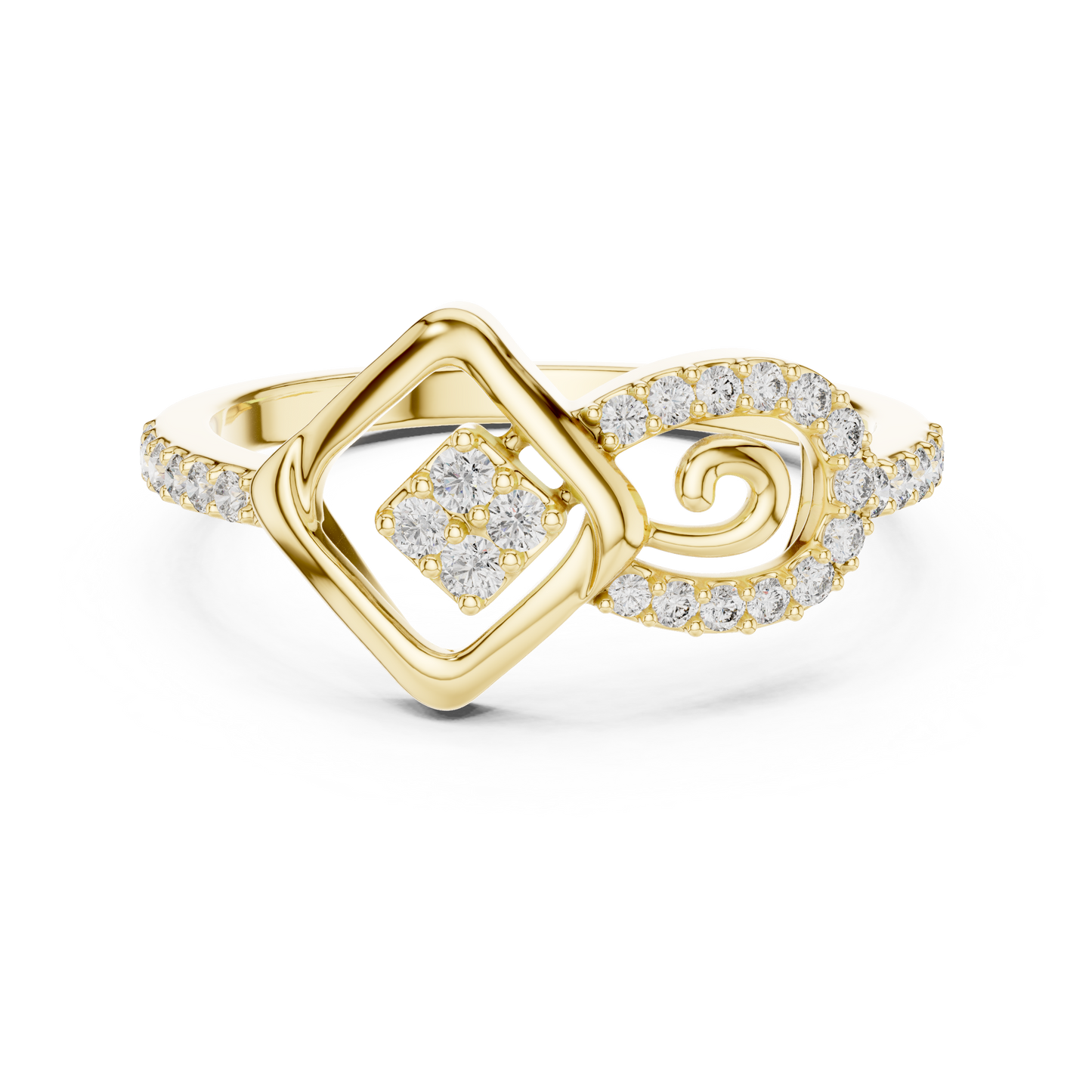 Graceful Loop Diamond Gold Ring