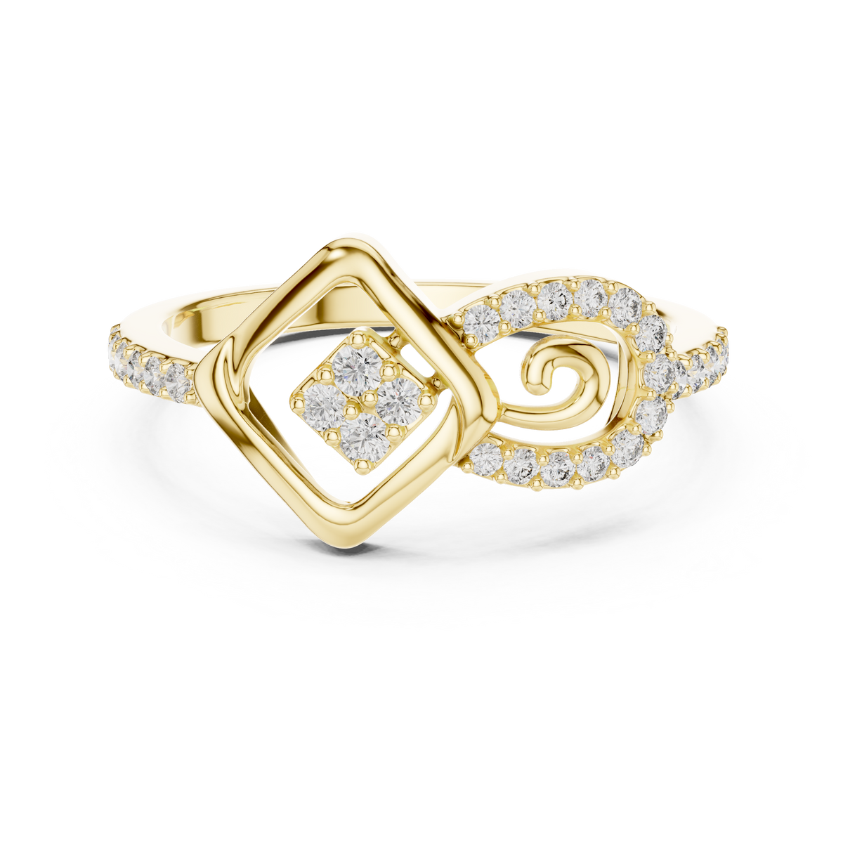Graceful Loop Diamond Gold Ring