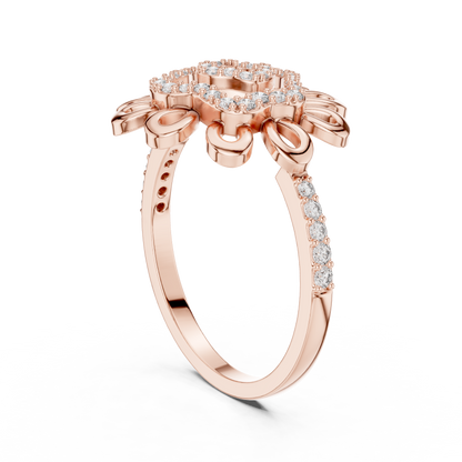 Golden Bloom Diamond Ring