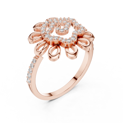Golden Bloom Diamond Ring