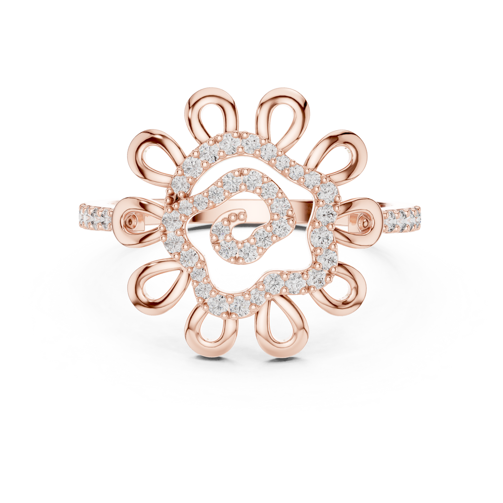 Golden Bloom Diamond Ring