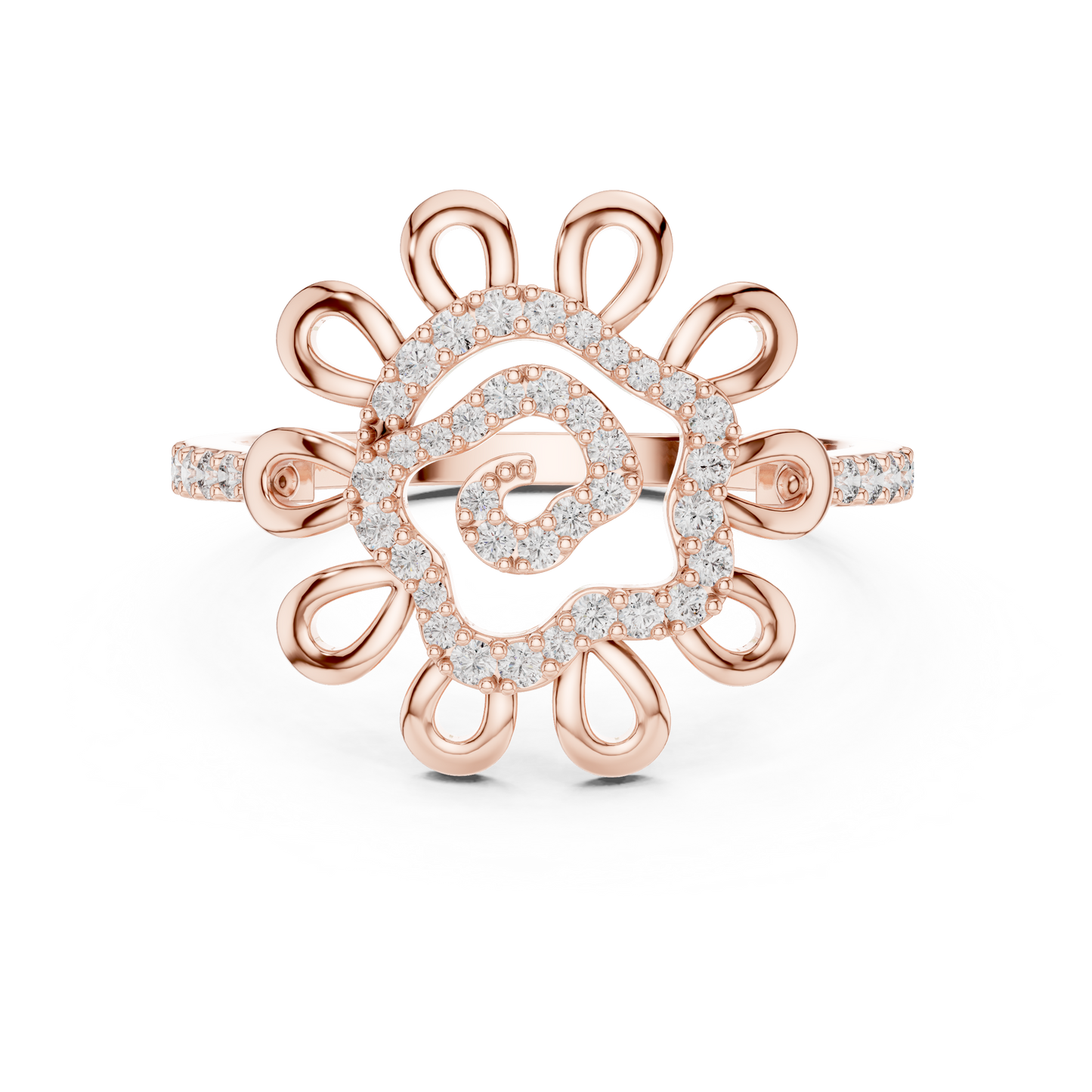 Golden Bloom Diamond Ring