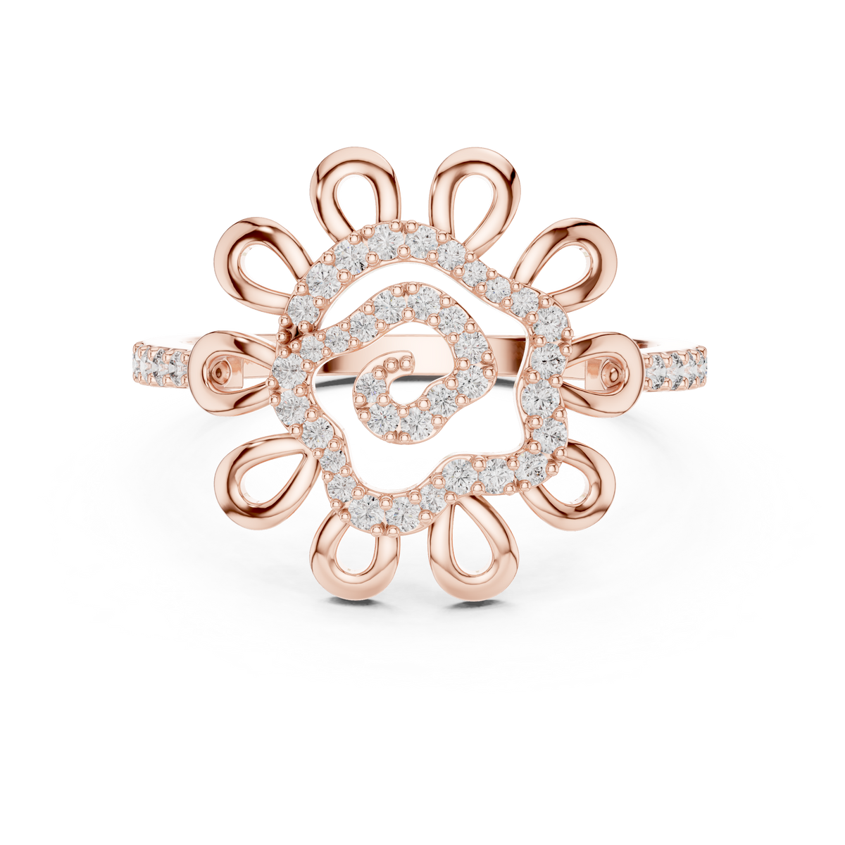 Golden Bloom Diamond Ring