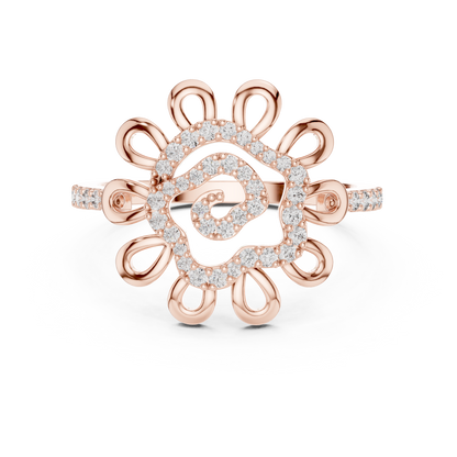 Golden Bloom Diamond Ring