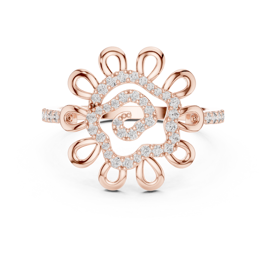 Golden Bloom Diamond Ring